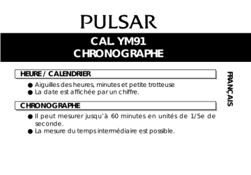 Mode d'emploi | Pulsar YM91 Manuel utilisateur | Fixfr