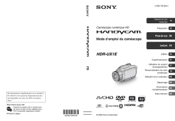 Sony HDR UX1E Mode d'emploi