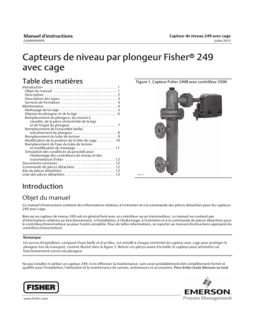 Mode d'emploi | Fisher Capteurs de niveau par plongeur 249 avec cage ( Caged 249 Displacer Sensors) Manuel utilisateur | Fixfr