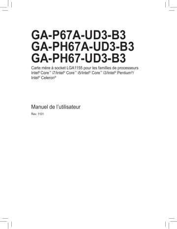 Manuel du propriétaire | Gigabyte GA-P67A-UD3-B3 Manuel utilisateur | Fixfr