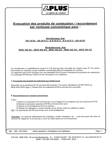 Manuel du propriétaire | S.PLUS MOD 262 E2 Manuel utilisateur | Fixfr