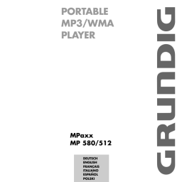 Grundig MPaxx MP580 Manuel utilisateur