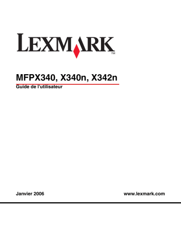 Manuel du propriétaire | Lexmark X340 Manuel utilisateur | Fixfr