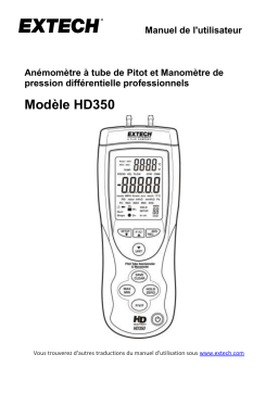 Extech Instruments HD350 Pitot Tube Anemometer + Differential Manometer Manuel utilisateur