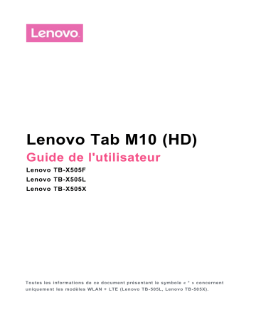 Mode d'emploi | Lenovo Smart Tab M10 HD Manuel utilisateur | Fixfr