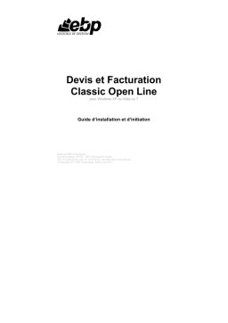 EBP Devis & Facturation Classic Open Line Manuel utilisateur