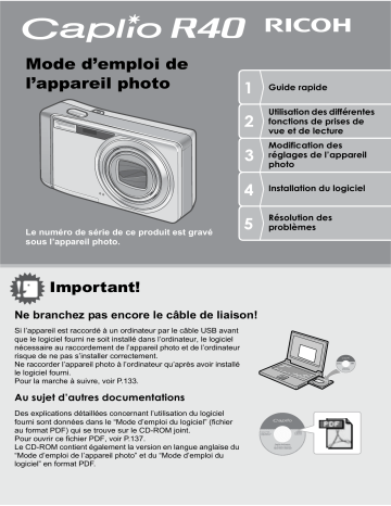 Ricoh Caplio R40 Mode d'emploi | Fixfr