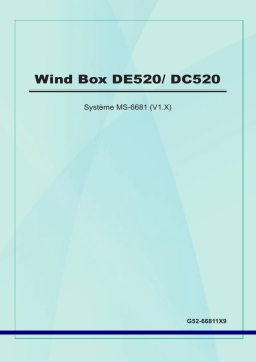 MSI WIND BOX DE520 Manuel utilisateur