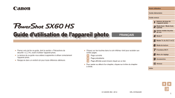 Mode d'emploi | Canon PowerShot SX60 HS Manuel utilisateur | Fixfr