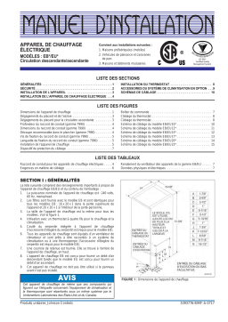 Century EB10F-CY ELEC DOWNFLOW FURNACE - 10KW Manuel utilisateur