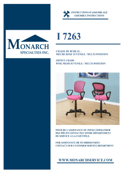 Monarch Pink Multi-Position Kids Office Chair Guide d'installation