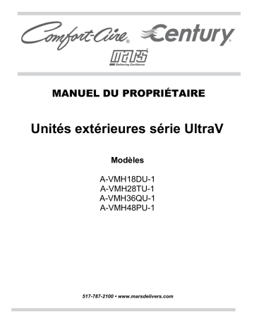 COMFORT-AIRE | A-VMH18DU-1 | A-VMH18DU-1-CY | A-VMH48PU-1-CY | A-VMH36QU-1 | A-VMH28TU-1-CY | A-VMH48PU-1 | A-VMH36QU-1-CY | Manuel du propriétaire | Century A-VMH28TU-1 MULTI HEAD OUTDOOR Manuel utilisateur | Fixfr