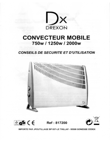 Manuel du propriétaire | DREXON CONVECTEUR MOBILE 1250 Manuel utilisateur | Fixfr