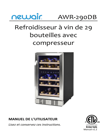 AWR-290DB-BL | AWR-290DB-REM | NewAir AWR-290DB 15” Built-in 29 Bottle Dual Zone Compressor Wine Fridge  Manuel utilisateur | Fixfr