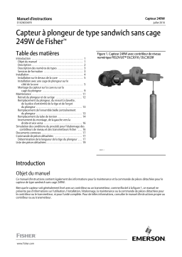 Fisher Capteur à plongeur de type sandwich sans cage 249W de ( 249W Cageless Wafer Style Displacer Sensor) Manuel utilisateur