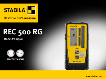 Stabila Récepteur REC 500 RG Laser Accessoire Manuel utilisateur | Fixfr
