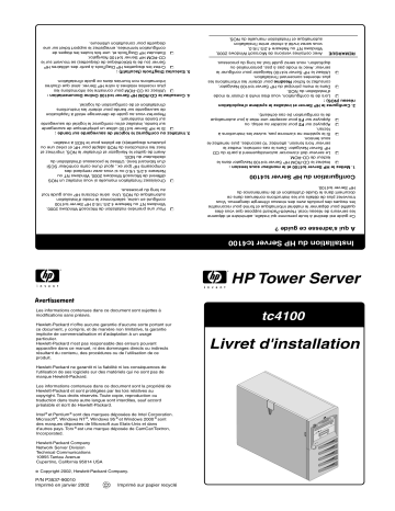 Manuel du propriétaire | HP SERVER TC4100 Manuel utilisateur | Fixfr