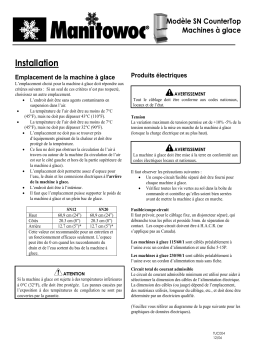 Manitowoc Ice SN12 & SN20 CounterTop Nugget Ice Dispenser Manuel utilisateur