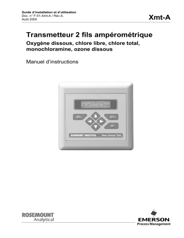 Mode d'emploi | Rosemount XMT-A Transmetteur 2 fils amperometrique Manuel utilisateur | Fixfr