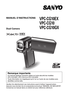 Sanyo VPC-CG10P - Xacti Camcorder - 720p Manuel utilisateur