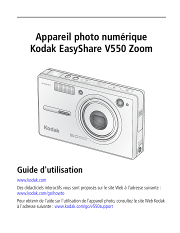 Mode d'emploi | Kodak EasyShare V550 Zoom Manuel utilisateur | Fixfr