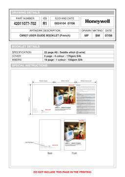 Honeywell CM927RF Manuel utilisateur