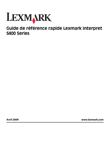 Manuel du propriétaire | Lexmark INTERPRET S400 Manuel utilisateur | Fixfr