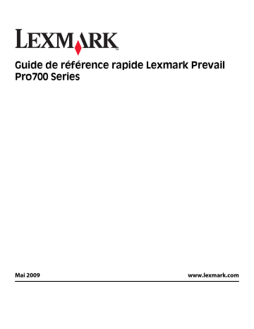 Manuel du propriétaire | Lexmark PREVAIL PRO700 Manuel utilisateur | Fixfr
