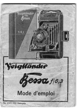 VOIGTLANDER BESSA F 6,3 Manuel utilisateur