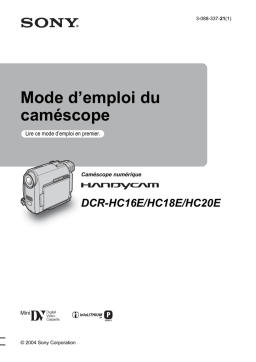 Sony DCR HC20E Mode d'emploi