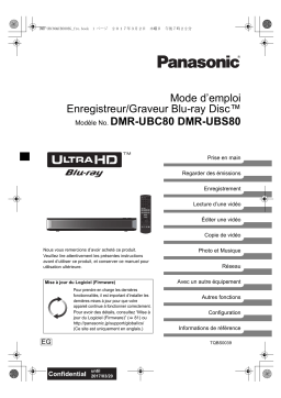 Panasonic DMP-BDT181EF Manuel utilisateur