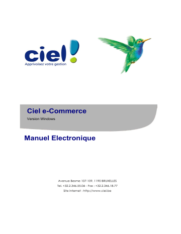 Manuel du propriétaire | Ciel E-COMMERCE Manuel utilisateur | Fixfr