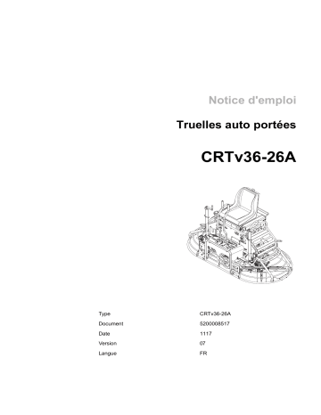 Wacker Neuson CRTv36-26A Ride-on Trowel Manuel utilisateur | Fixfr