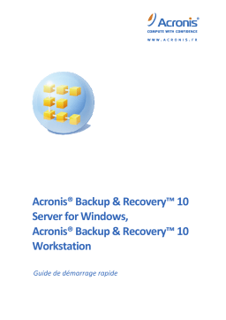 ACRONIS SERVER FOR WINDOWS Manuel utilisateur