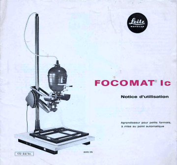 Manuel du propriétaire | Leica FOCOMAT IC Manuel utilisateur | Fixfr