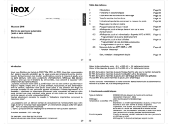 Manuel du propriétaire | Irox Spin Manuel utilisateur | Fixfr