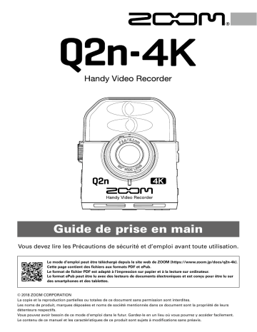 Mode d'emploi | Zoom Q2n 4k Manuel utilisateur | Fixfr