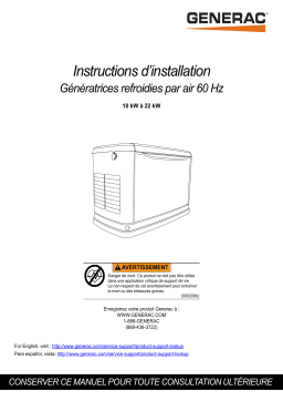 Generac 13kW G0071740 Standby Generator Manuel utilisateur