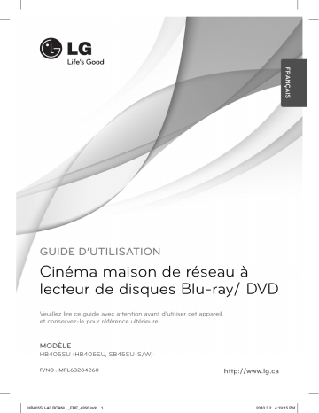 LG HB405SU Manuel du propriétaire | Fixfr