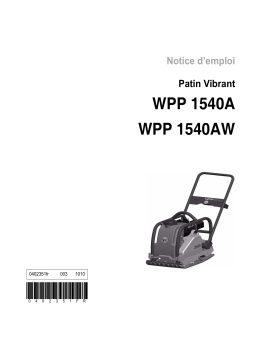 Wacker Neuson WPP1540Aw Single direction Vibratory Plate Manuel utilisateur