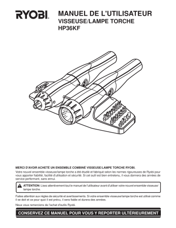 Manuel du propriétaire | Ryobi HP36KF Manuel utilisateur | Fixfr