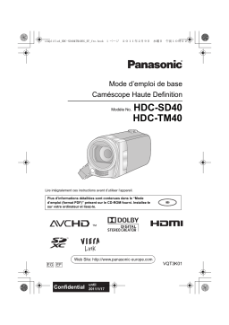 Panasonic HDC SD40 Mode d'emploi