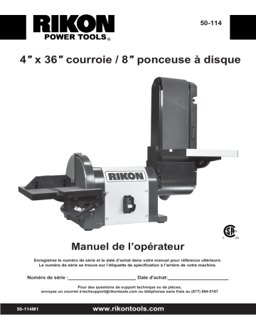 Rikon Power Tools 50-114 Manuel utilisateur | Fixfr