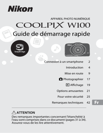 Guide de démarrage rapide | Nikon COOLPIX W100 Manuel utilisateur | Fixfr