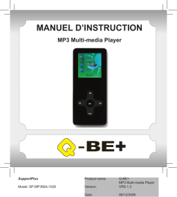 SUPPORTPLUS MP3 MULTI-MEDIA PLAYER SP-MP366A-1028 Manuel utilisateur