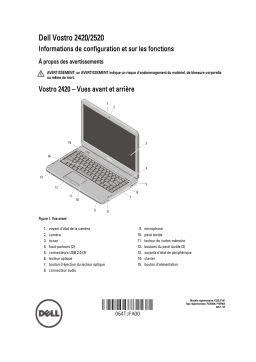 Dell Vostro 2520 laptop Guide de démarrage rapide