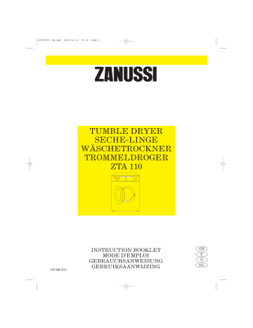 Manuel du propriétaire | Zanussi ZTA110 Manuel utilisateur | Fixfr