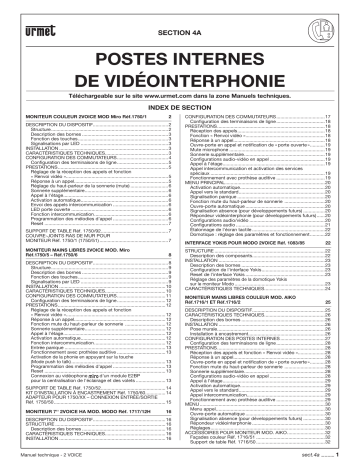 urmet domus MT124-030 F - Système 2VOICE Manuel utilisateur | Fixfr