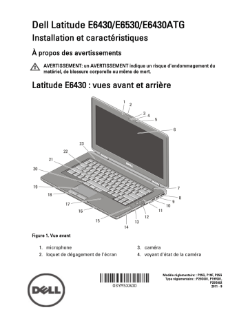 Dell Latitude E6430 ATG laptop Guide de démarrage rapide | Fixfr