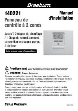 Braeburn 140221 Premier 2-Zone Control Panel Manuel utilisateur